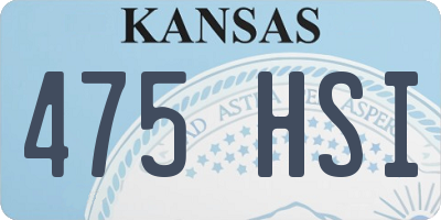 KS license plate 475HSI