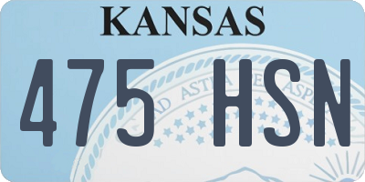 KS license plate 475HSN