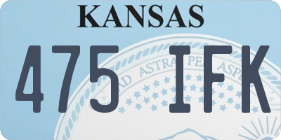 KS license plate 475IFK