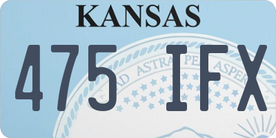 KS license plate 475IFX