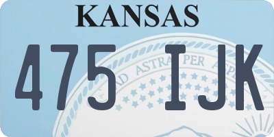 KS license plate 475IJK