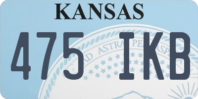 KS license plate 475IKB