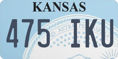 KS license plate 475IKU