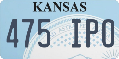 KS license plate 475IPO