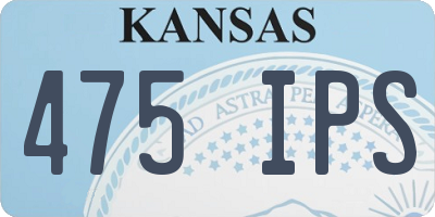 KS license plate 475IPS