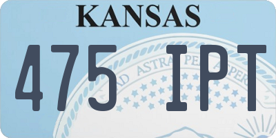 KS license plate 475IPT