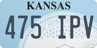 KS license plate 475IPV