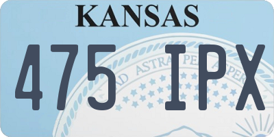KS license plate 475IPX