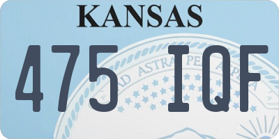 KS license plate 475IQF