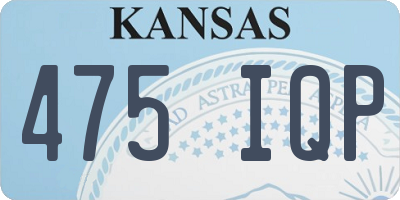 KS license plate 475IQP
