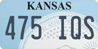 KS license plate 475IQS