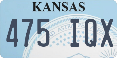 KS license plate 475IQX