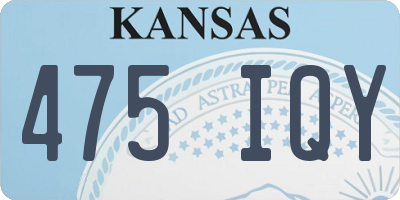 KS license plate 475IQY