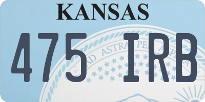 KS license plate 475IRB