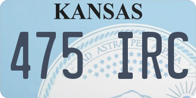 KS license plate 475IRC