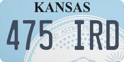 KS license plate 475IRD