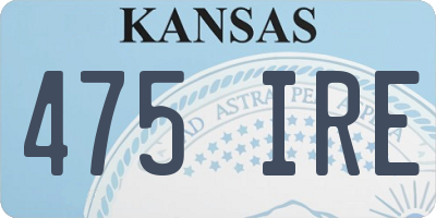 KS license plate 475IRE