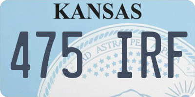 KS license plate 475IRF