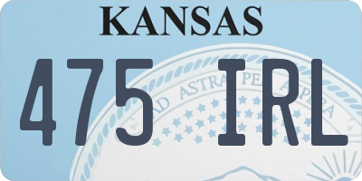 KS license plate 475IRL
