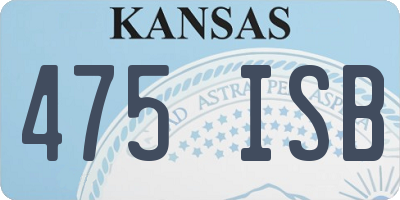 KS license plate 475ISB