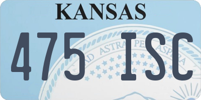 KS license plate 475ISC