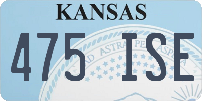 KS license plate 475ISE