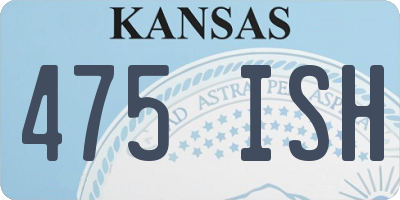 KS license plate 475ISH