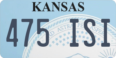 KS license plate 475ISI