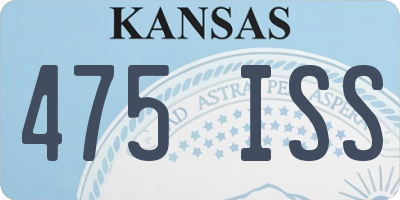KS license plate 475ISS