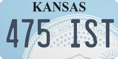 KS license plate 475IST