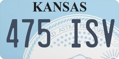 KS license plate 475ISV
