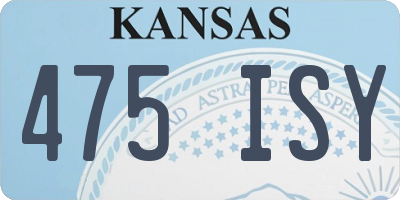 KS license plate 475ISY