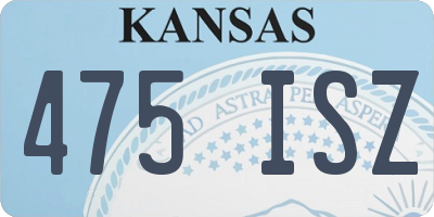 KS license plate 475ISZ