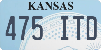 KS license plate 475ITD