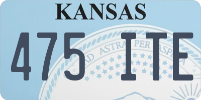 KS license plate 475ITE