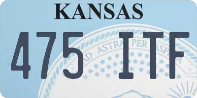KS license plate 475ITF