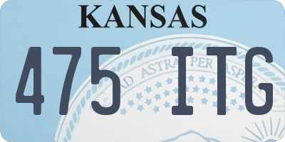 KS license plate 475ITG