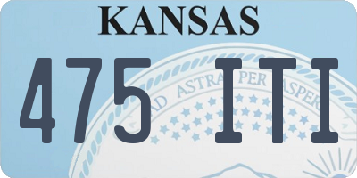 KS license plate 475ITI
