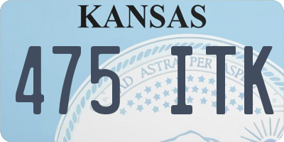 KS license plate 475ITK