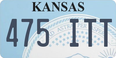 KS license plate 475ITT