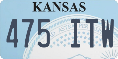 KS license plate 475ITW