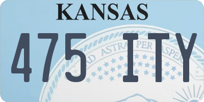 KS license plate 475ITY