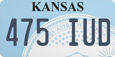 KS license plate 475IUD
