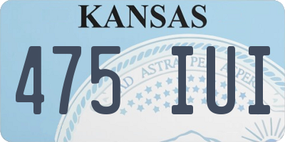 KS license plate 475IUI