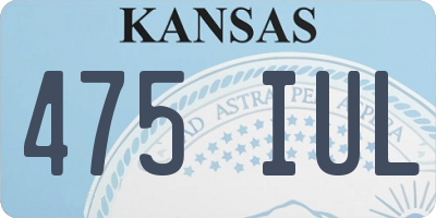 KS license plate 475IUL