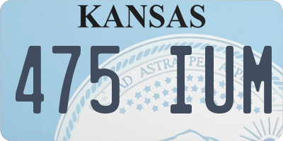 KS license plate 475IUM