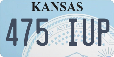 KS license plate 475IUP