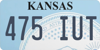KS license plate 475IUT