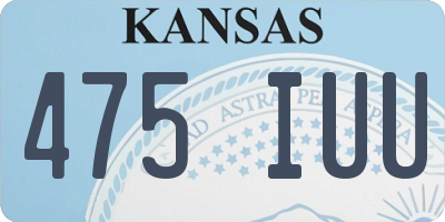 KS license plate 475IUU