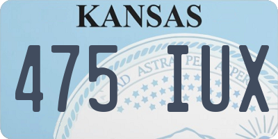 KS license plate 475IUX
